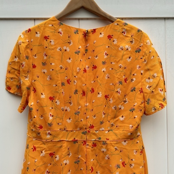 Madewell Belladona Silk Dress In Painted Carnations Boho Fall Chic Sz 12 - Picture 10 of 11